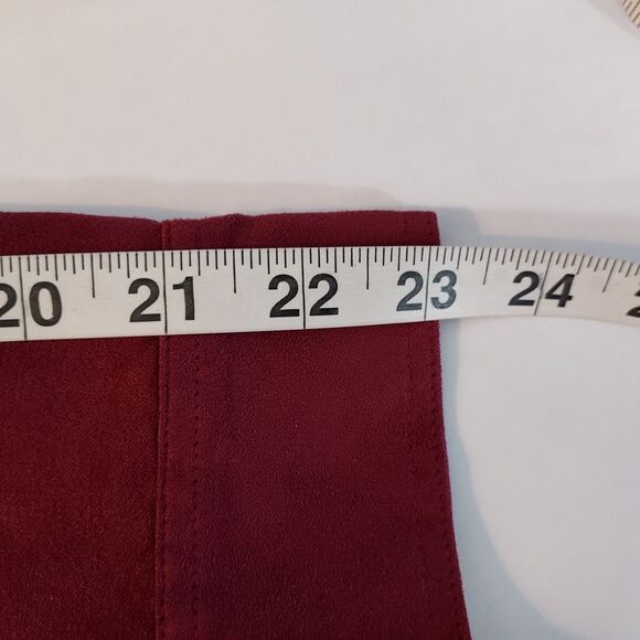 Catherines Womens 2X Faux Suede Long Sleeve Shirt Shacket Blouse Top Burgundy - Picture 10 of 11